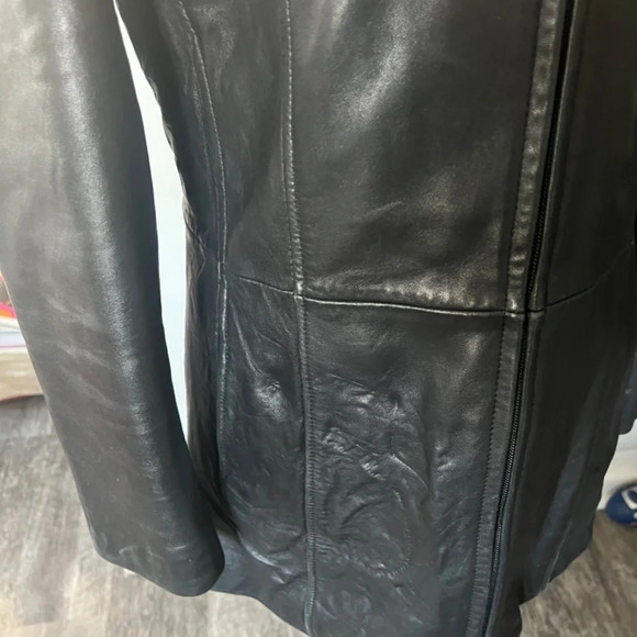 Vintage DANIER Canada Black Leather Jacket Removable Insulated Liner L 10 - 12 - Picture 9 of 10